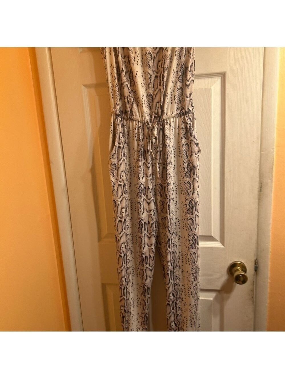 Strapless Snake Print Jumpsuit -